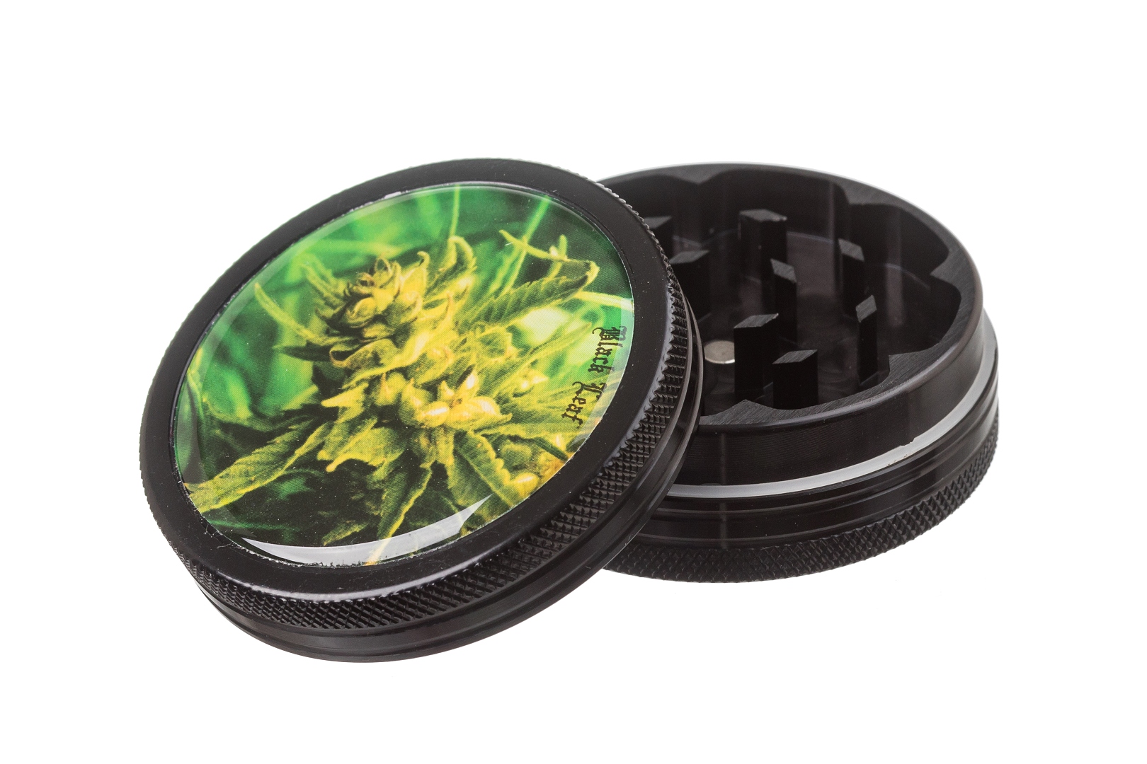 Metal Grinder Black Leaf - Buds