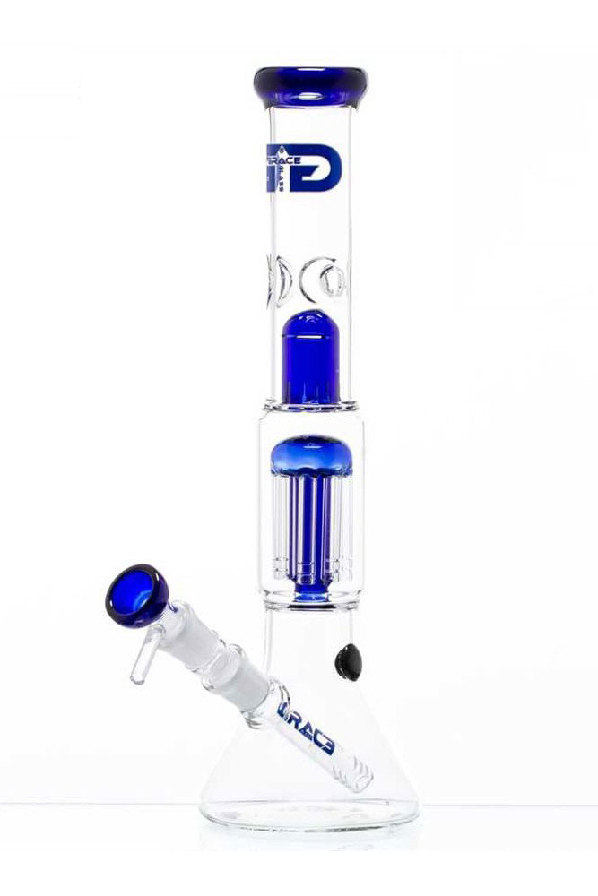 GL086 – 18″ Large Water Pipe – Swiss Neck Double Chamber Percolator  (Assorted)