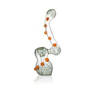 Green Bubbler with Orange Marbles