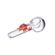 Clear Glass Spoon Pipe, Small Crab