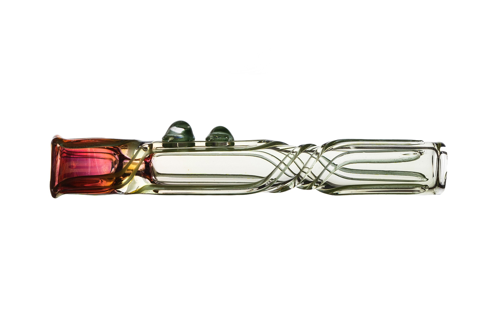 Color Changing Striped /& Twisted Glass One Hitter with 9 Clear MarblesGlass ChillumsGlass PipesColor Changing PipeGlass Smoking Pipe