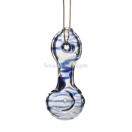 Necklace Glass Smoking Pipe Blue