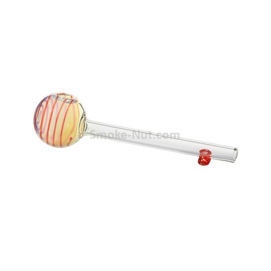 Oil Glass Smoking Pipe Red Stripes