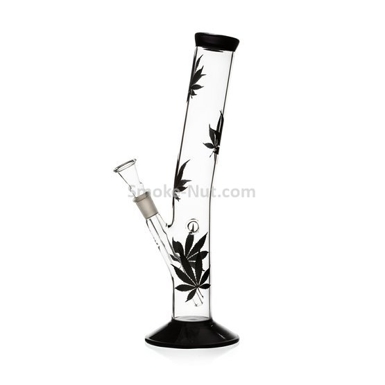 Lab Glass Bong Black Leaf